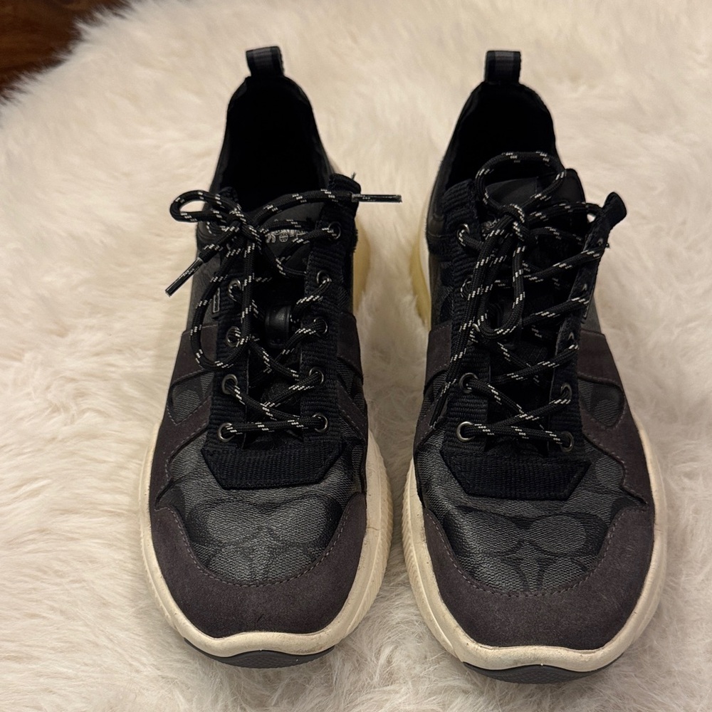 Coach Citysole Signature Runners Charcoal/Black/Gray Shoes Size 9 1/2D pre-owned - Picture 1 of 8